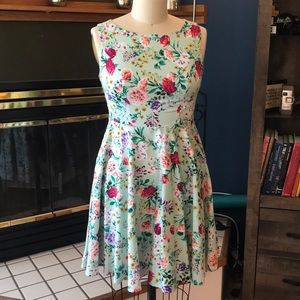 Grace Karin Mint Green Floral Fit n Flare Dress XL